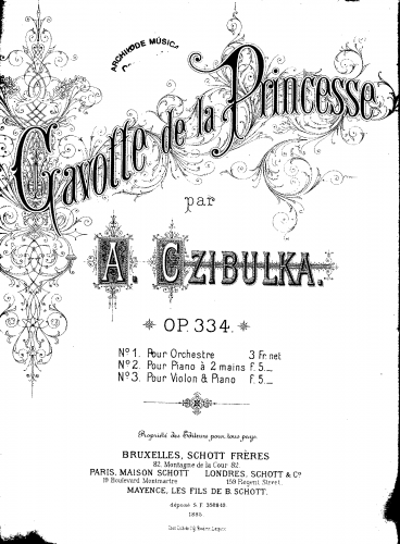 Czibulka - Gavotte de la Princesse, Op. 334 - Score