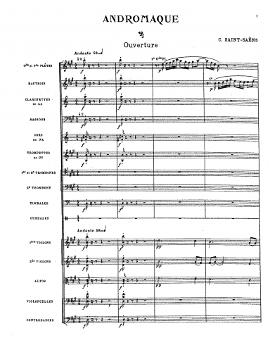 Saint-Saëns - Andromaque - Full Score Excerpts - Overture