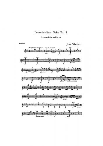 Sibelius - Lemminkäinen's Return - Violin I