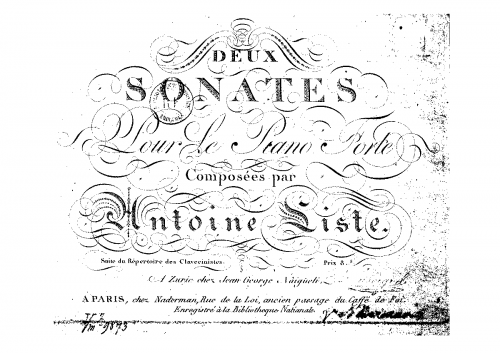 Liste - 2 Piano Sonatas - Score