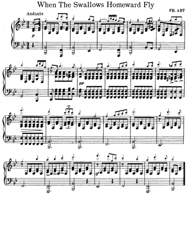 Abt - 7 Lieder aus dem Buche der Liebe, v. C. Herlosssohn. - Agathe: Wenn die Schwalben heimwärts ziehn (No. 1) For Violin and Piano