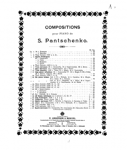 Panchenko - 3 Preludes - Score