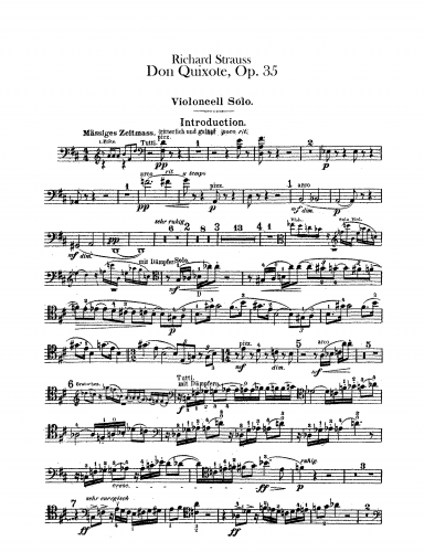 Strauss - Don Quixote - Cello solo - Solo Cello part