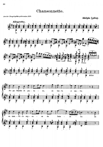 Ledhuy - Chansonnette - Score