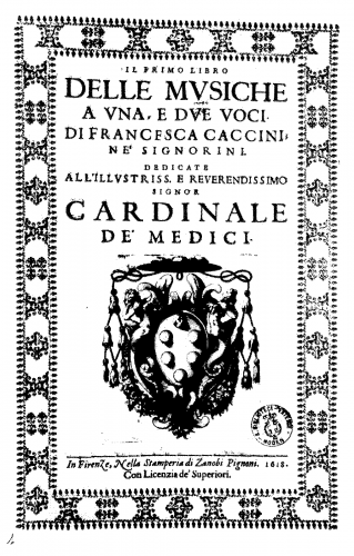 Caccini - Il primo libro delle musiche - Score