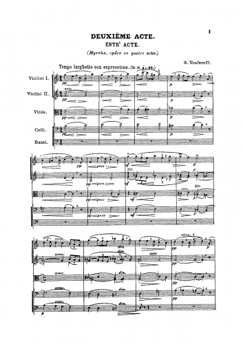 Yuferov - Myrrha - Entr'acte from Act II - Score