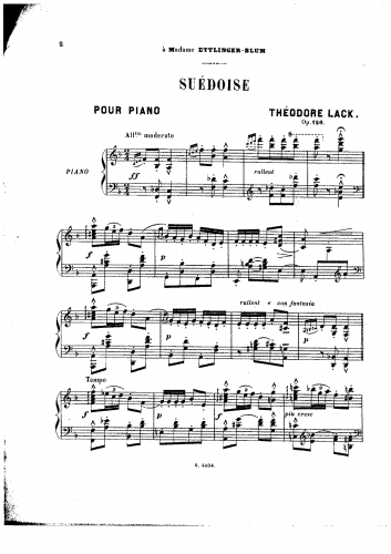 Lack - Suédoise, Op. 126 - Score