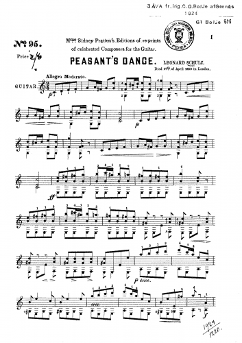 Schultz - Peasant's Dance - Score