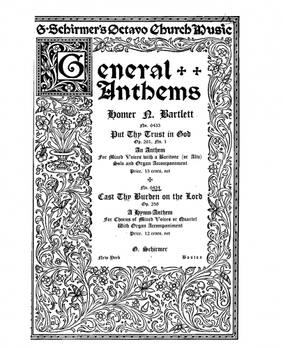 Bartlett - Cast Thy Burden on the Lord, Op. 258 - Score