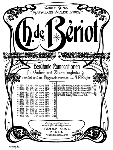 Bériot - Air with Variations No. 14 - Piano score