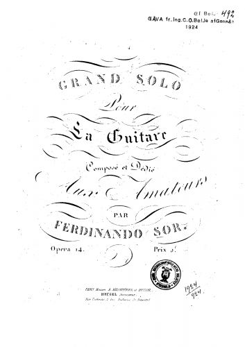 Sor - Great Solo, Op. 14 - Score
