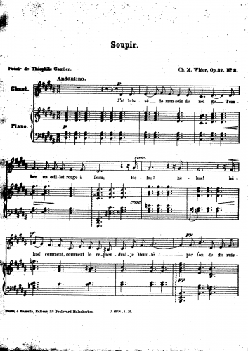 Widor - 6 mélodies - Score