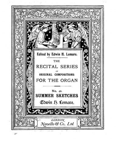 Lemare - Summer sketches, Op. 73 - Organ score