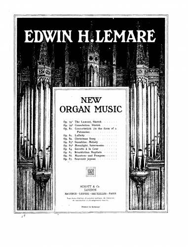 Lemare - Souvenir joyeux, Op. 87 - Organ score
