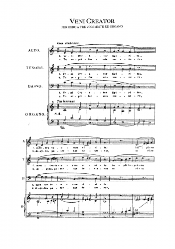 Perosi - Veni Creator a tre voci miste ed organo - Score