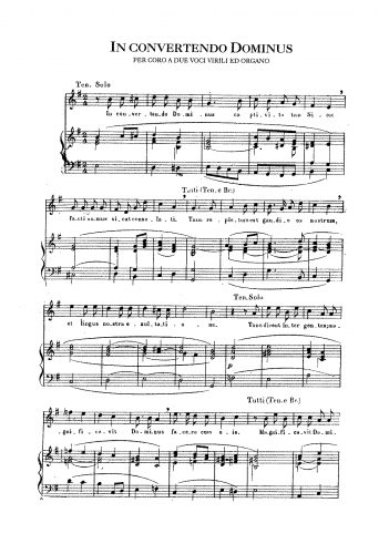 Perosi - In Convertendo Dominus a  2 voci virili ed organo - Score