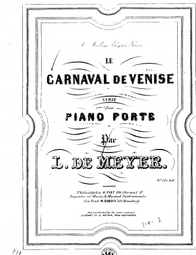 Meyer - Le Carnaval de Venise / varié - Score