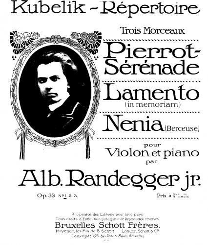 Randegger - Morceaux, Op. 33 - Score