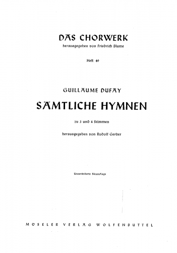 Dufay - Hymns - complete score