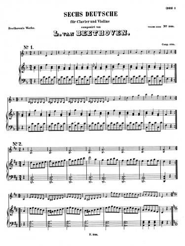 Beethoven - 6 German Dances - Piano Score