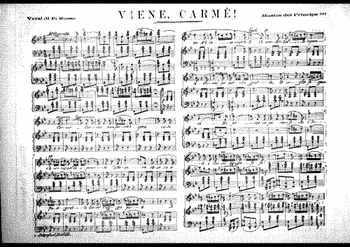Anonymous - Viene, Carmè - Score