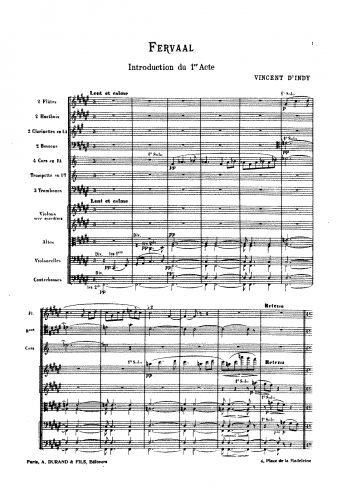 Indy - Fervaal, Op. 40 - Overture - Score