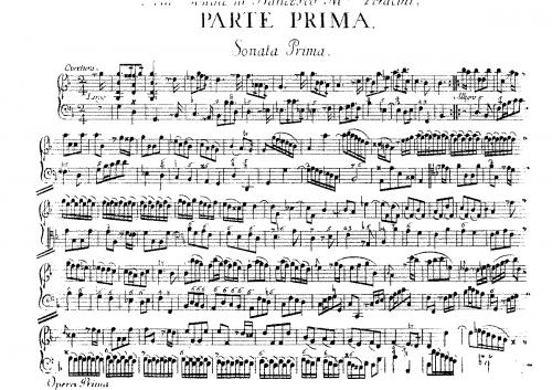 Veracini - 12 Sonatas for Violin and Continuo - Scores and Parts Sonata No. 1 in G minor - Score