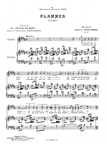 Roussel - Flammes, Op. 10 - Score