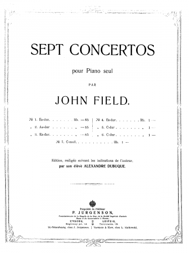 Field - Piano Concerto No. 2 - Paraphrase for Piano Solo (Dabuque) - 1st Movement