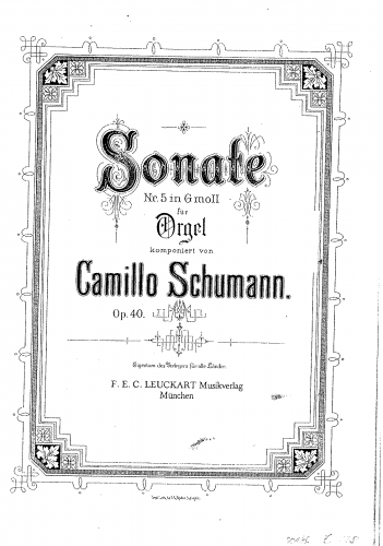 Schumann - Organ Sonata No. 5, Op. 40 - Score