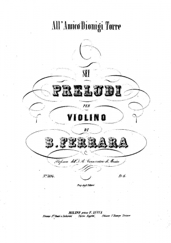 Ferrara - 6 Preludes for Violin - Violin Part
