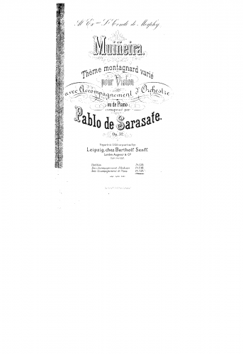 Sarasate - Muiñiera, Op. 32 - Full Orchestral Score