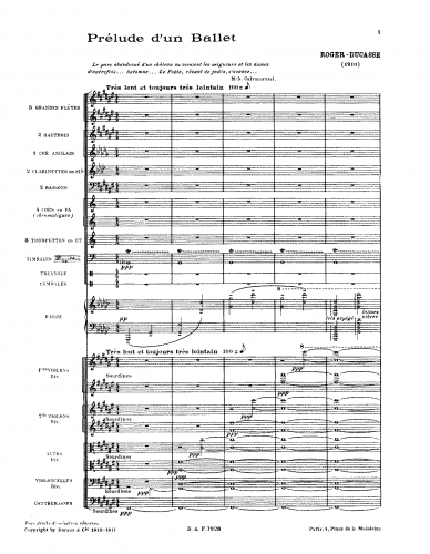 Roger-Ducasse - Prélude d'un Ballet - Complete Orchestral Score