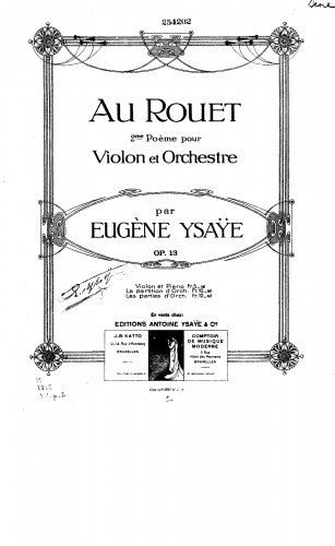 Ysaÿe - Au Rouet, Op. 13 - For Violin and Piano (Ysaÿe)