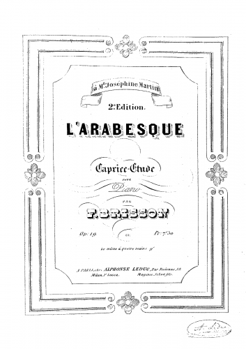 Brisson - L'Arabesque, Op. 19 - Score