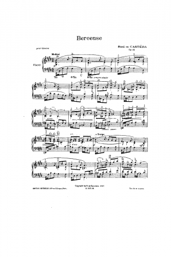 De Castéra - Berceuse, Op. 12 - Score