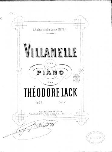 Lack - Villanelle - Score
