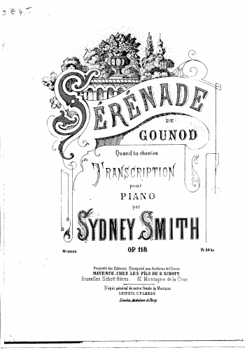 Smith - Serenade de Gounod, Op. 118 - Piano Score