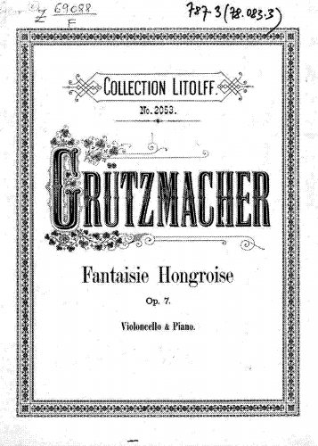 Grützmacher - Fantaisie hongroise - Piano Scores and Parts - Piano Score