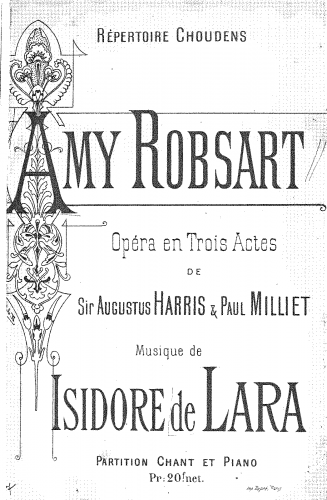 De Lara - Amy Robsart - Vocal Score French - Score