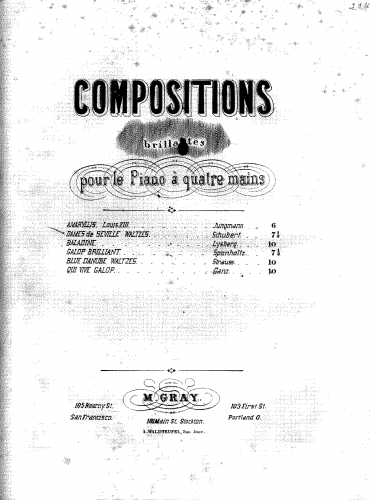 Schubert - Les Dames de Séville - For Piano 4 hands - Score