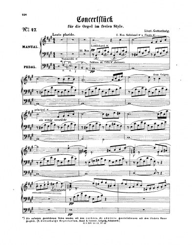 Gottschalg - Konzertstück in A major - Score