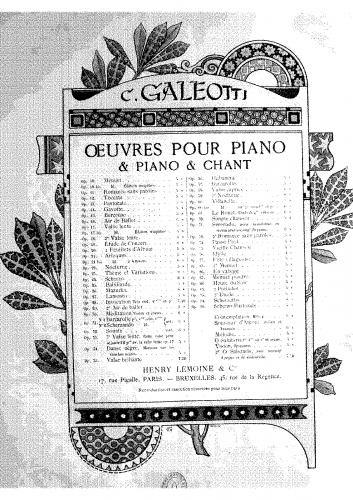 Galeotti - En valsant, Op. 86 - Score