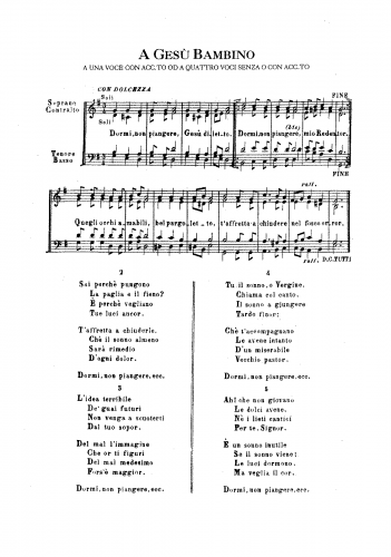 Perosi - A Gesu' Bambino - Score
