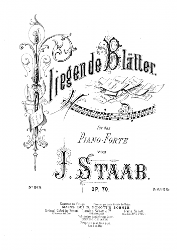 Staab - Fliegende Blätter, Op. 70 - Score