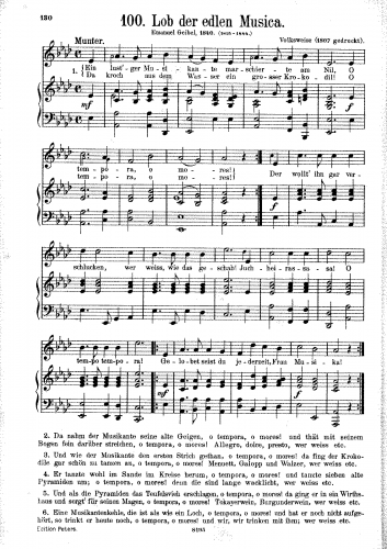 Folk Songs - Lob der edlen Musica - Score