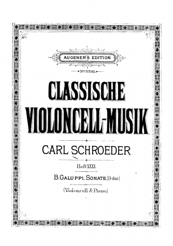 Galuppi - Cello Sonata in D Major - Piano Score and Cello Part