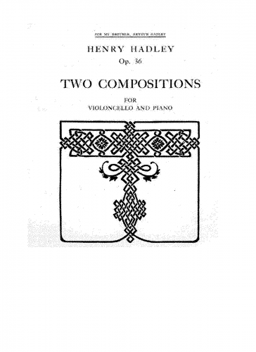 Hadley - 2 Compositions - Piano Scores and Parts 1. Elegie - Score