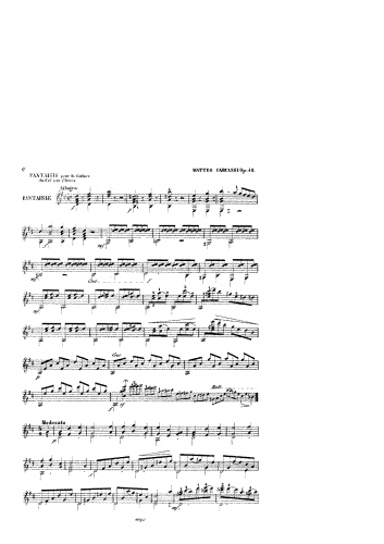 Carcassi - Fantasy On Motifs From "The Clerk's Meadow" - Score