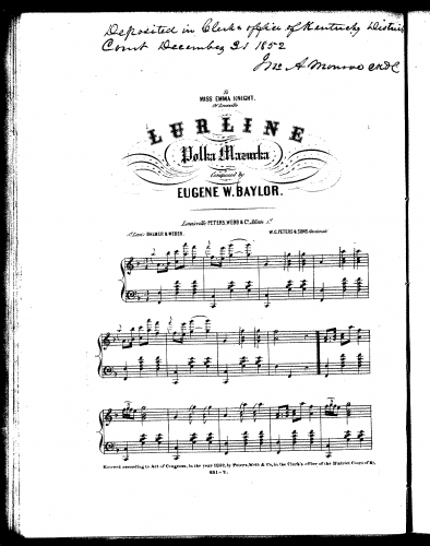 Baylor - Lurline Polka Mazurka - Score
